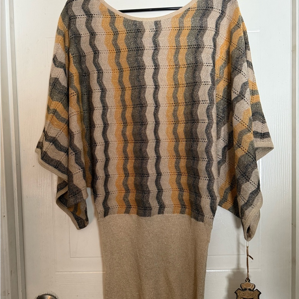 Striped Beige and Yellow Women's Sweater
